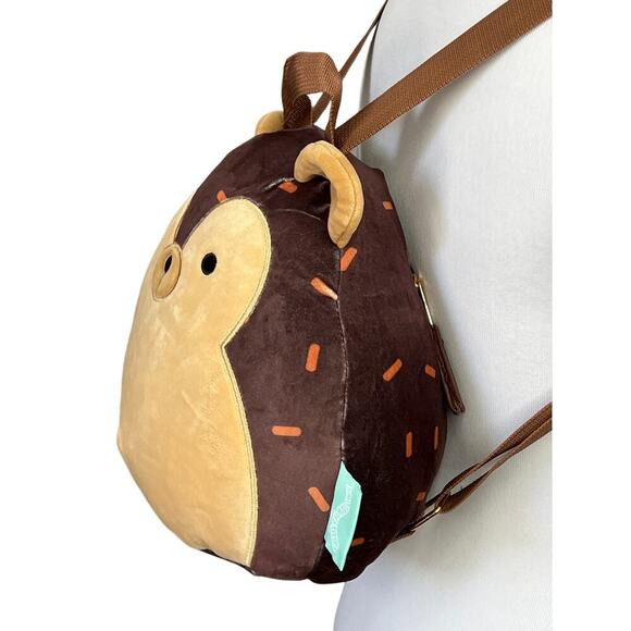 Squishmallows Hans the HedgeHog Mini Backpack 3D Plush Animal Toy 10" Purse - Picture 4 of 6